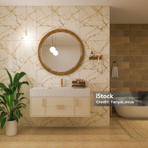 Bathroom design 3d render, 3d illustration
